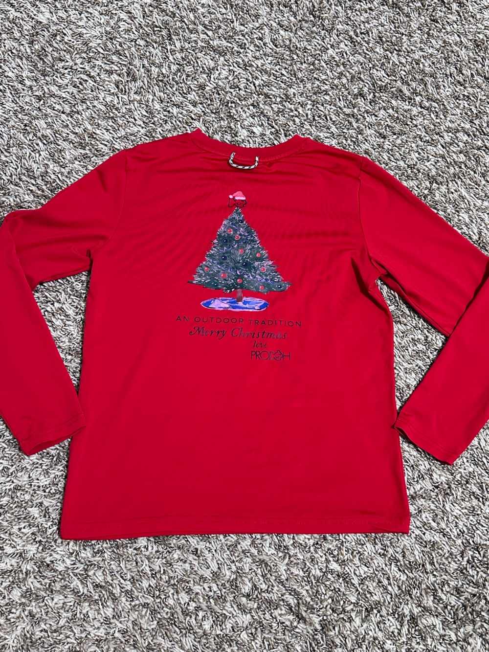 Prodoh boys Red Long-Sleeve Christmas Tree Graphic Shirt